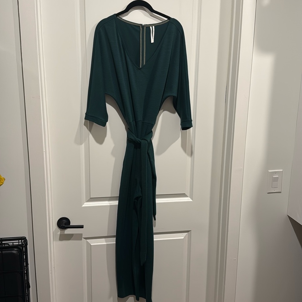 Anthropologie winter green jumpsuit - size 4